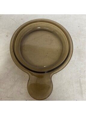 Vtg Corning Vision Ware Grab It Pyrex Glass Lid Amber Brown P-150-C